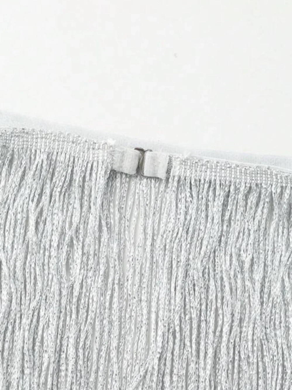 Silver Fringe Mini Skirt